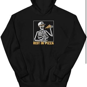 Rest in Pizza Skeleton Hoodie